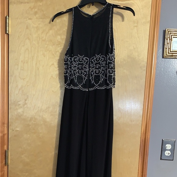 Black Beaded Halter Maxi Dress - Picture 9 of 12